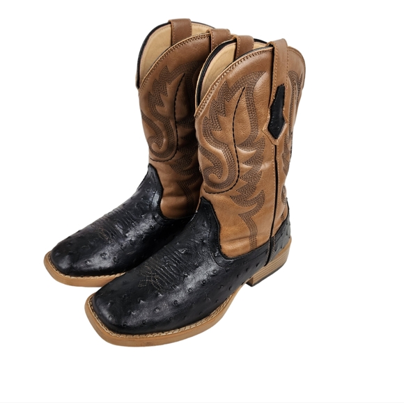 Roper Shoes Roper Bumps Faux Leather Two Tone Black Brown Western